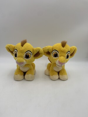 Disney Parks Simba Cub Plush Stuffed Animal 9 inch Lion King (LOT OF 2) Preowned