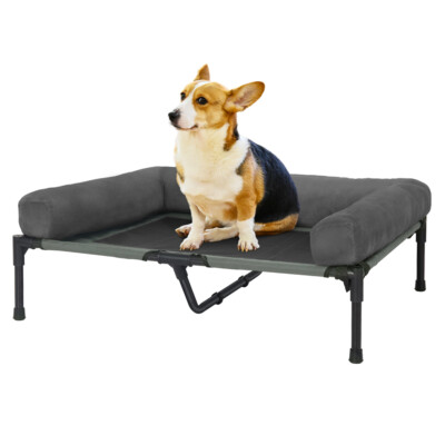 Elevated Dog Bed Washable & Detachable Bolster Durable for Indoor & Outdoor Use