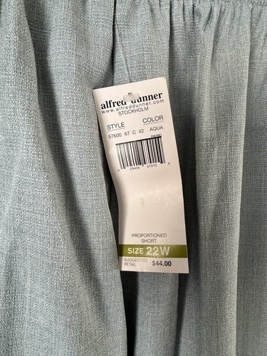 Alfred Dunner Green Pleated Pull On Vintage Trouser Pants Women’s Size 22W NEW - Picture 6 of 7