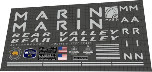 MARIN Bear Valley (1993) Frame Decal Set - Picture 1 of 2