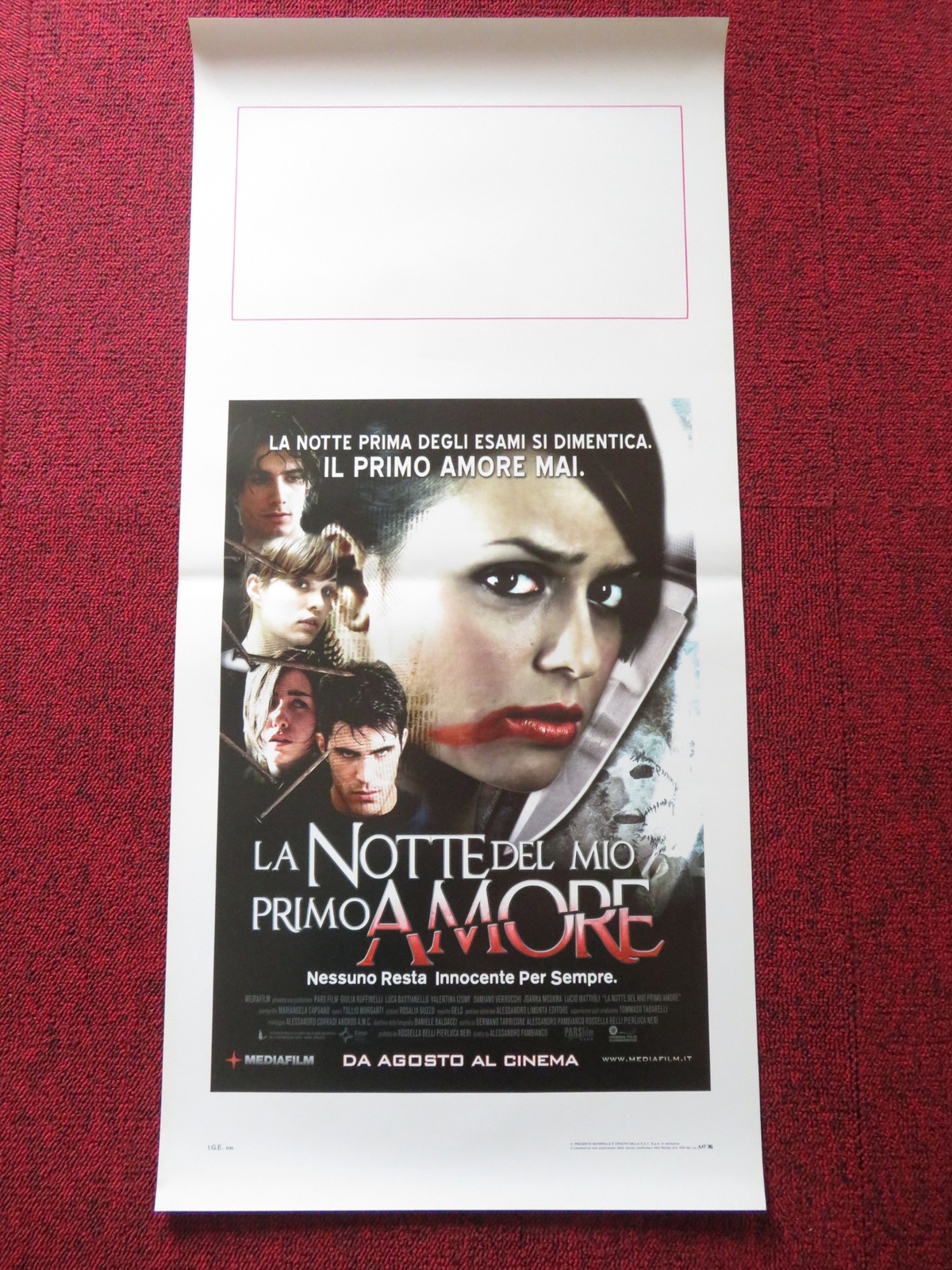 Locandina originale film La notte del mio primo amore (2008) - Regia di Alessandro Pambianco