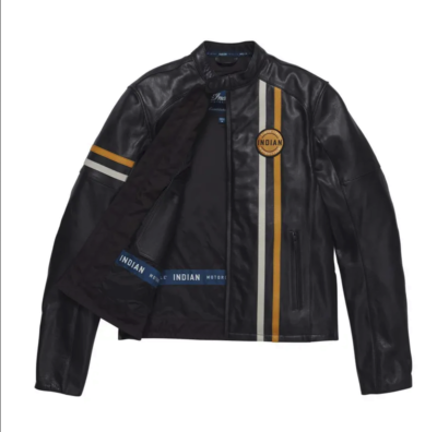 Indian Motorcycle Men's Cafe Leather Jacket Black 2833370 | eBay