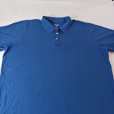 KINGSIZE Men's Blue Cotton Short Sleeve Polo Shirt Size 3XL Tall