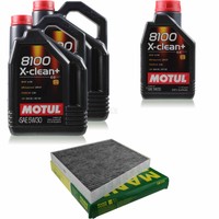 Mann Inspektionspaket 10L Motul 8100 X-Clean+ 5W-30 FüR Mercedes-Benz E-Klasse