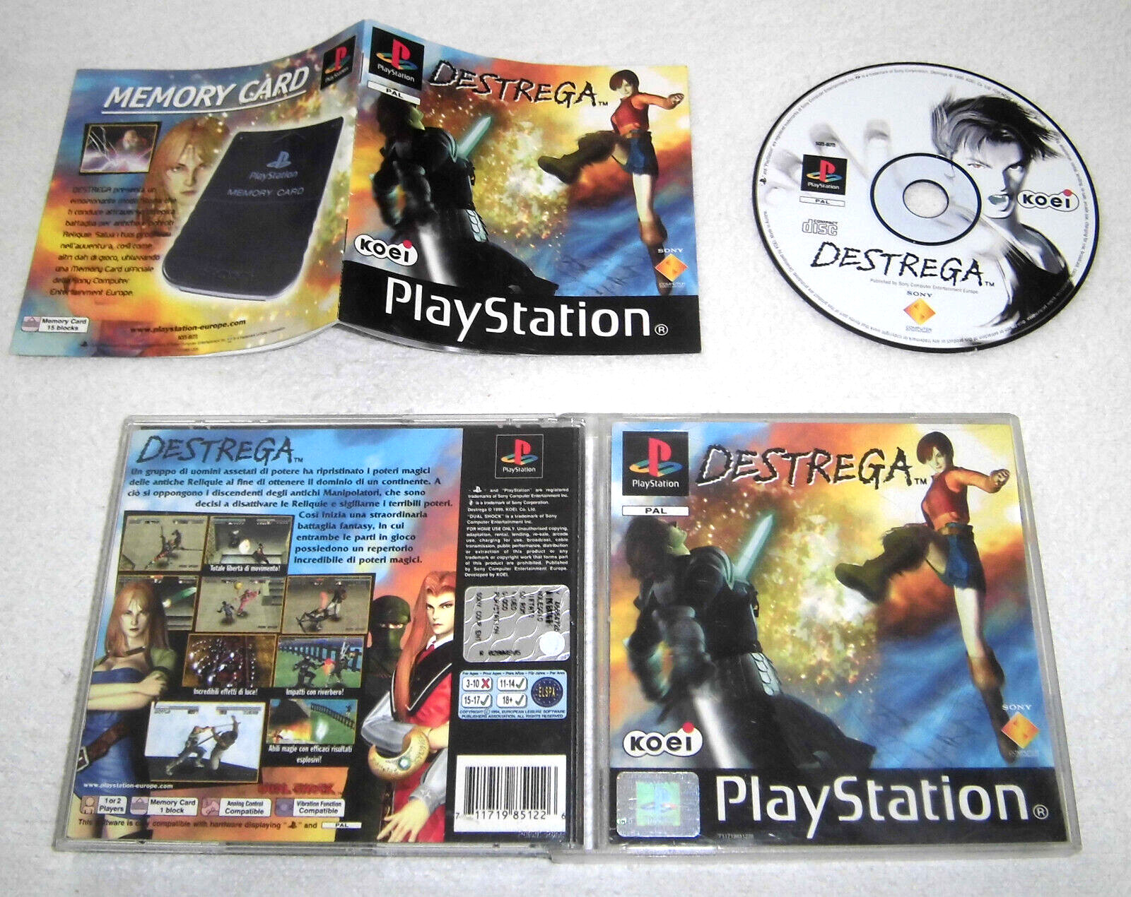 Playstation PS1 Destrega [PAL ITA] Console PSOne CIB Boîte Notice JRF