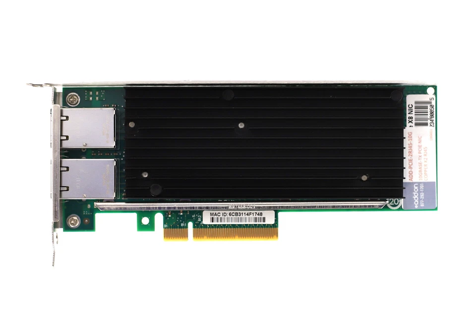 AddOn Dual-Port 10GbE PCIe Network Adapter P/N:ADD-PCIE-2RJ45-10G Tested Working - Image 2 of 4