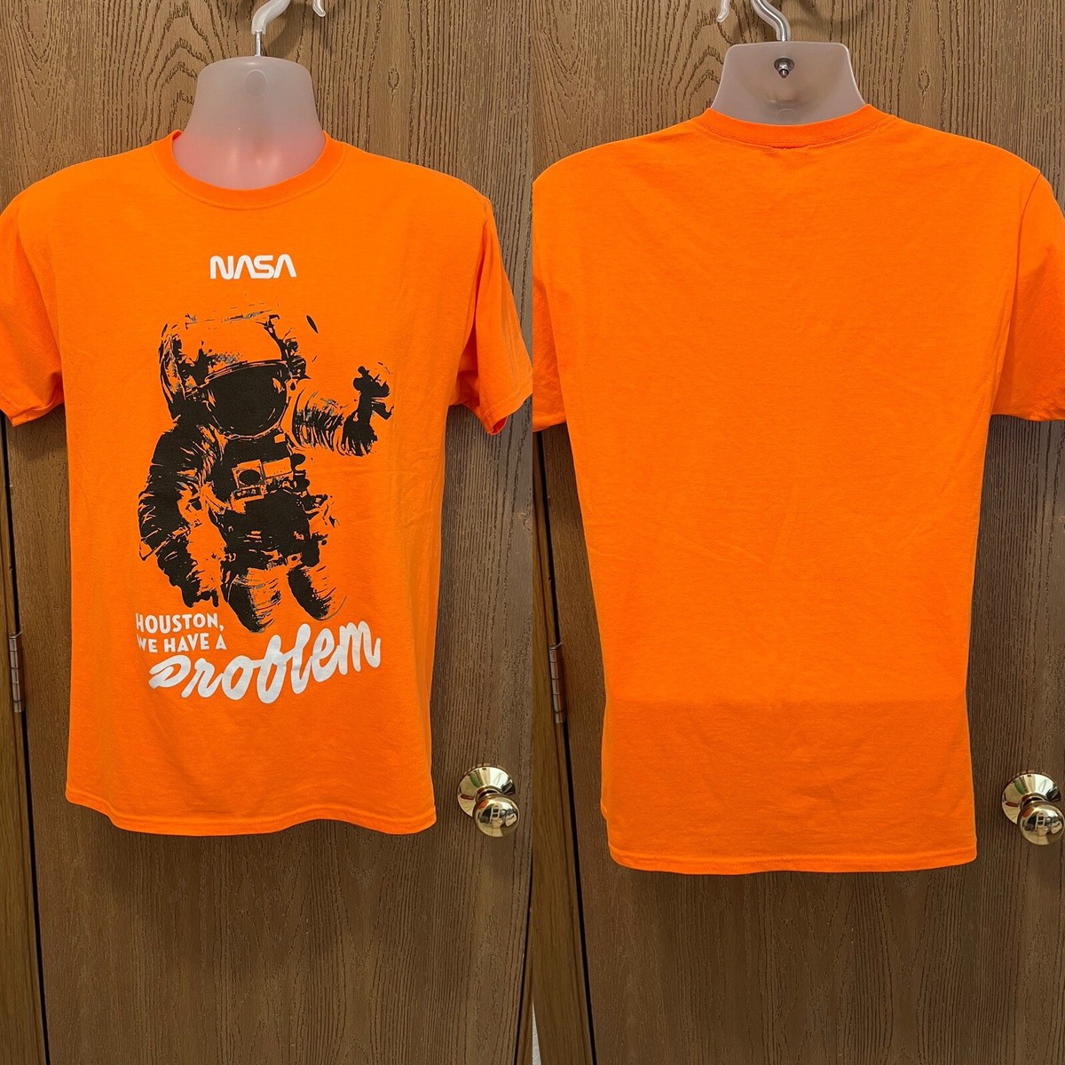 Depop Nasa Orange Shirt Chemistry NASA Medium Orange Short Sleeve T-Shirt  “Houston We Have A, image size:1200x1200