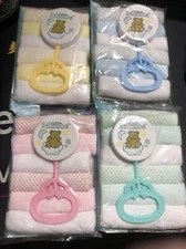 6 Piece Bath Set Baby Infant Hooded Towel Washcloth Yellow Duck Boy Girl NEW