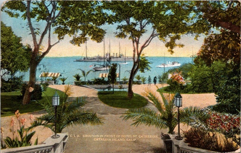 Vintage Postcard View from Hotel St Catherine Catalina Island California CA 1491