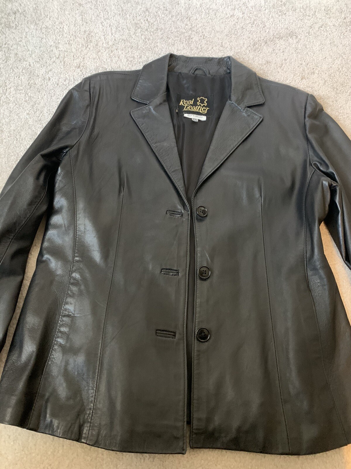 Women's Basic Real Leather Lightweight Button-Dow… - image 1