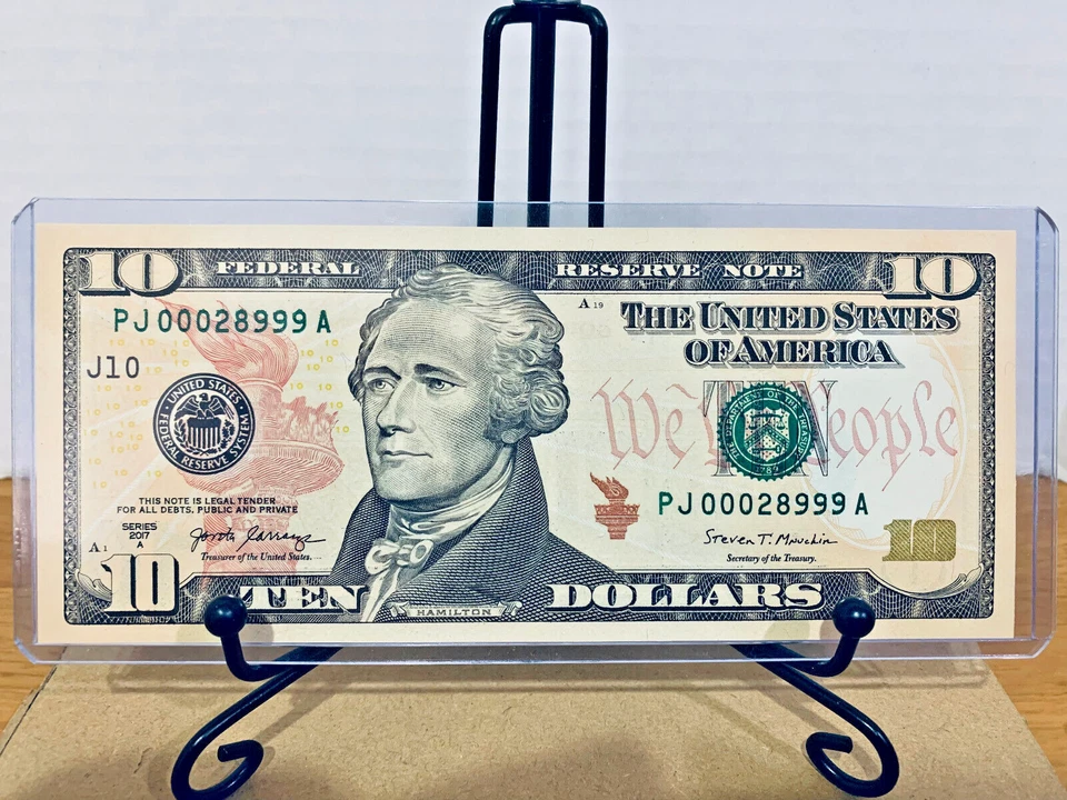 2017-A $10 FRN PMG 67EPQ Fancy LOW 5 DIGIT Serial #PJ00029000A with Bonus Note - Image 3 of 4