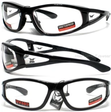Global Vision Integrity Glossy/Black Clear Safety Glasses Built In Side Shields