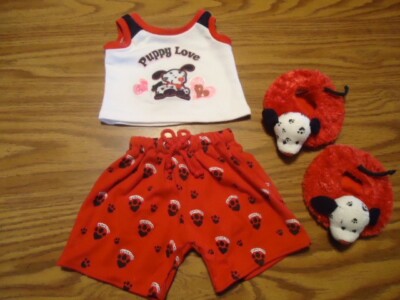 B A B Puppy Love red  PJ's w/slippers