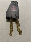 Paparazzi earrings gold colored dangle earrings and chain — photo 1