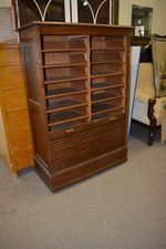 Büroschrank Jalousie Rollladen Schrank um 1900  ca 110 x 140 x 40 Eiche