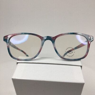 PRIVE REVAUX Premium Blue Light Blocking Glasses Womens Pink Blue SwirlFrame NWT