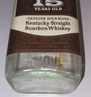 Vintage Old Ezra 15 Year Old Sippin' Bourbon Whiskey Empty Bottle