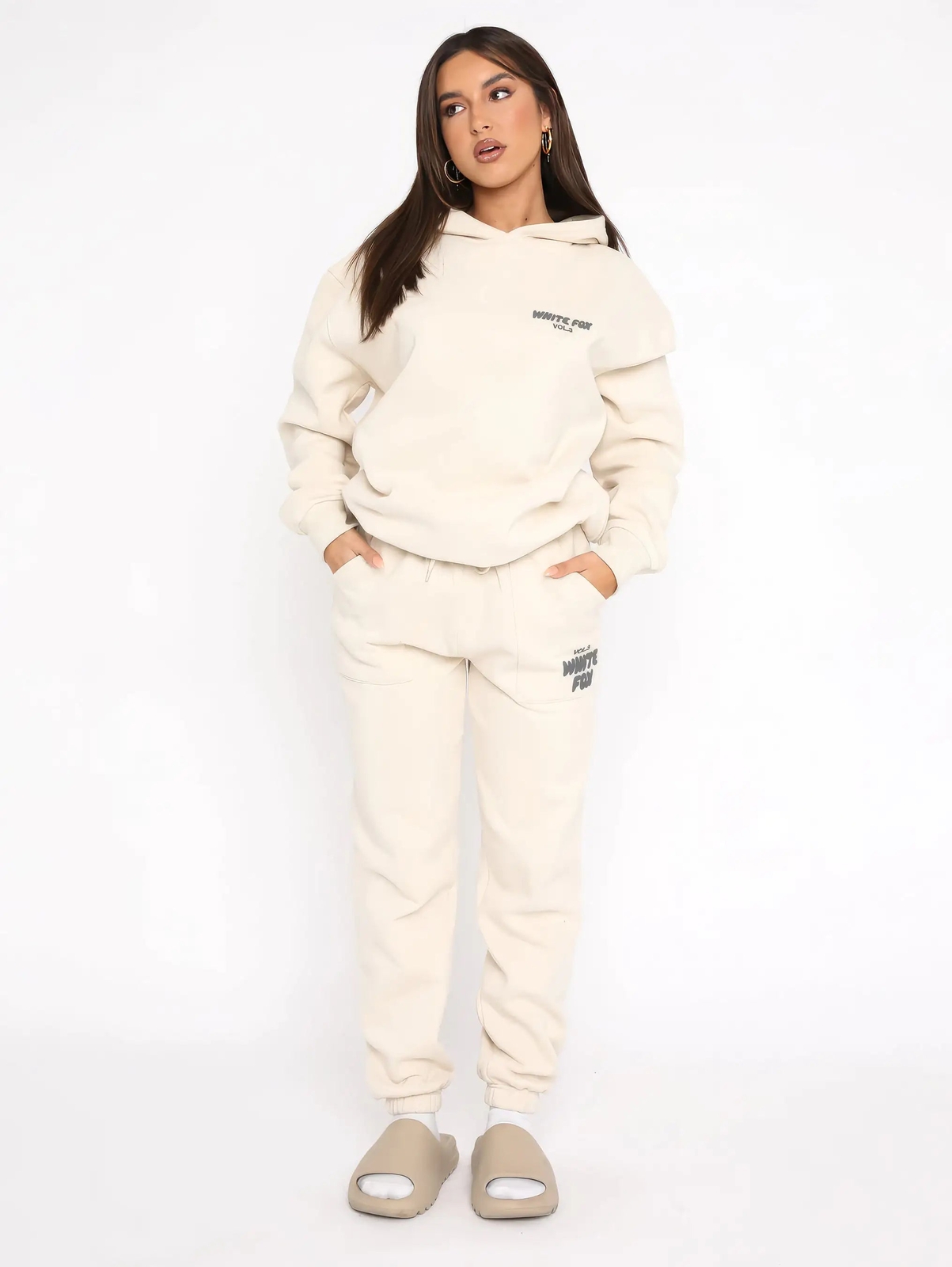 White Fox Complete Set Hoodie Trousers Pants