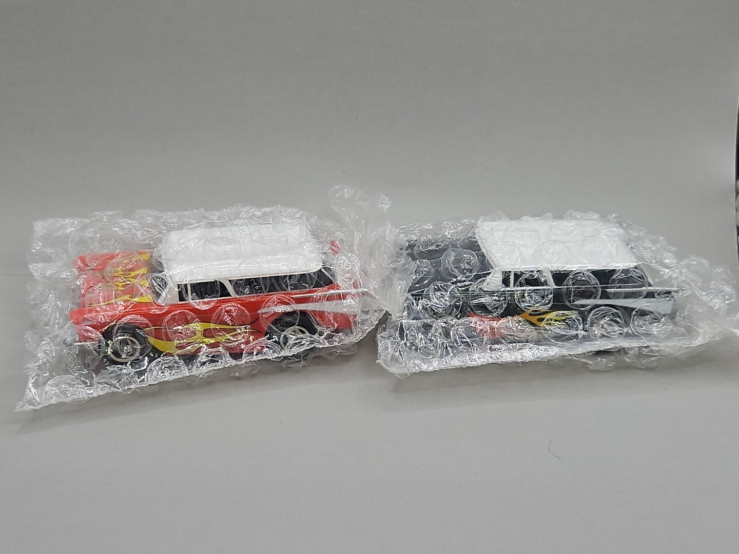 LIFE LIKE CHEVY NOMAD SLOT CAR  Black Red Flames HO New Baggie Sealed Set Of 2