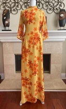 Ao Dai Vietnamese Without Pants. Lụa Voan Cao Cấp  4 Tà . Available Size XL