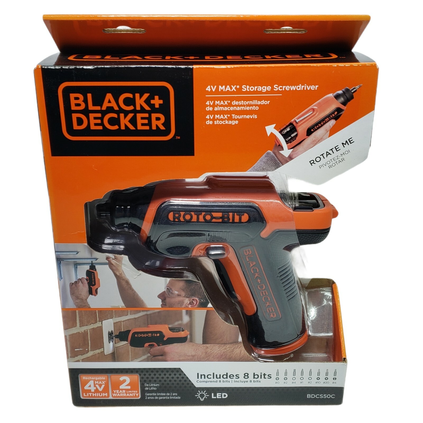 Black+Decker Cordless Screwdriver w/8 