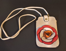 Small 4x6 Floral Leather 3D Cell Phone Case - Purse with removable Strap