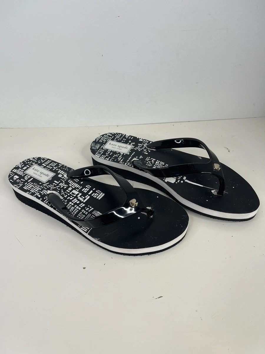 Kate spade black flip flops sales