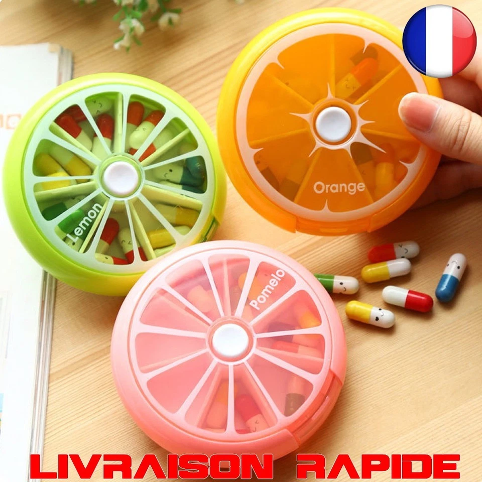 Boîte Voyage Pilule Organisateur Médicament Médecine Box 7 Pilulier Jours Mode