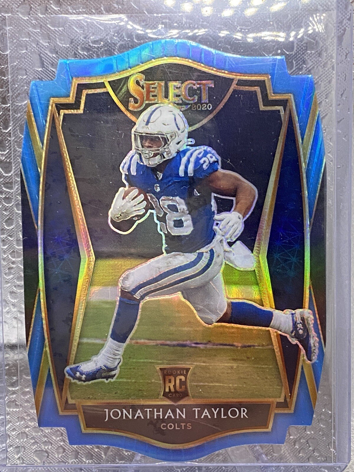 2020 Select Jonathan Taylor Premier Light Blue Prizm Die Cut Rookie RC 153 Colts