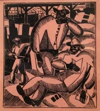 A Letter from Alabama – Jean-Émile Laboureur 1918 Art Print, Cubist Woodcut i