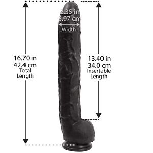 Details about Dick Rambone Cock 17 Inch Celebrity Featured Cock Suction  Mounted Dildo Black