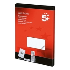 Image of 5 Star Multipurpose Labels Laser Copier Inkjet 38.1x21.2mm White (Pack of 6500)
