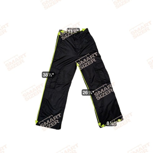 H&M Youth Size 16 Small Black Shiny Wide Leg High Waist Cargo Pants Cotton - Picture 7 of 7
