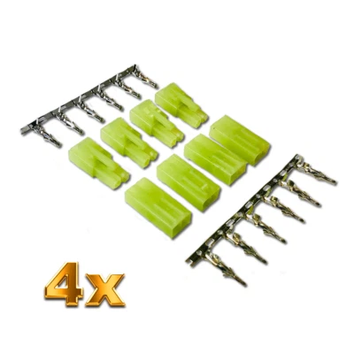 4 Paar (8 Stück) Nylon Mini Tamiya Stecker Buchse Lipo Akku Male Female RC Grün