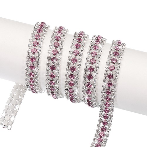 QUARKZMAN 1 Yard 3 Rangées Strass Chaîne, 8.5mm Brillance