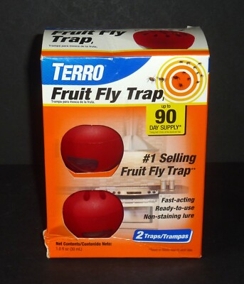 TERRO Indoor Fruit Fly Trap with Built in Window 2 Traps + 90 day Lure Supply