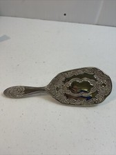 197Os Vintage Silver Plated Hair Brush Ornate 7.5 Inch