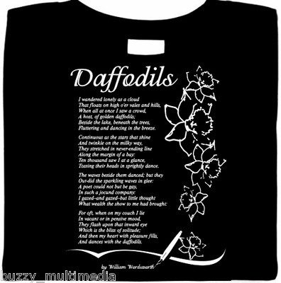 Daffodils by William Wordsworth, poetry shirt, poems,  literary classic, beauty