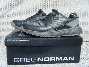 Greg Norman Isa Tour Stripe Mens Golf Shoes Black Grey Spikeless Leather Size 9 Greg Norman ISA Tour Stripe Golf Shoe - White/Brown main image 3