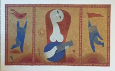 2nd Serigraphy orig Sami Briss Sign/n° Player Mandolin Surrealist Brauner