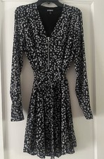 Express Black Floral Long Sleeve Dress