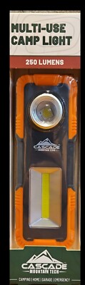 Flashlight Cascade Mountain Tech 250 Lumens LED Multi-Use Camp Light Orange New