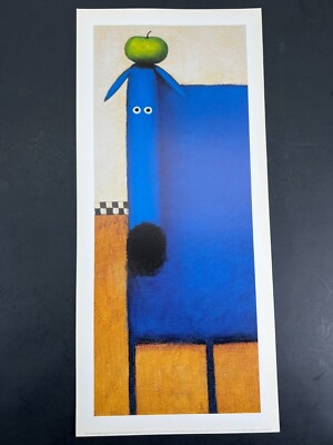 ダニエルパトリックケスラー (ブルードッグとリンゴ ) Daniel Patrick Kessler 2003 Square Blue Dog with Apple Print