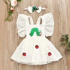 Girl First Birthday The Very Hungry Caterpillar Outfit Romper Dress Clothes