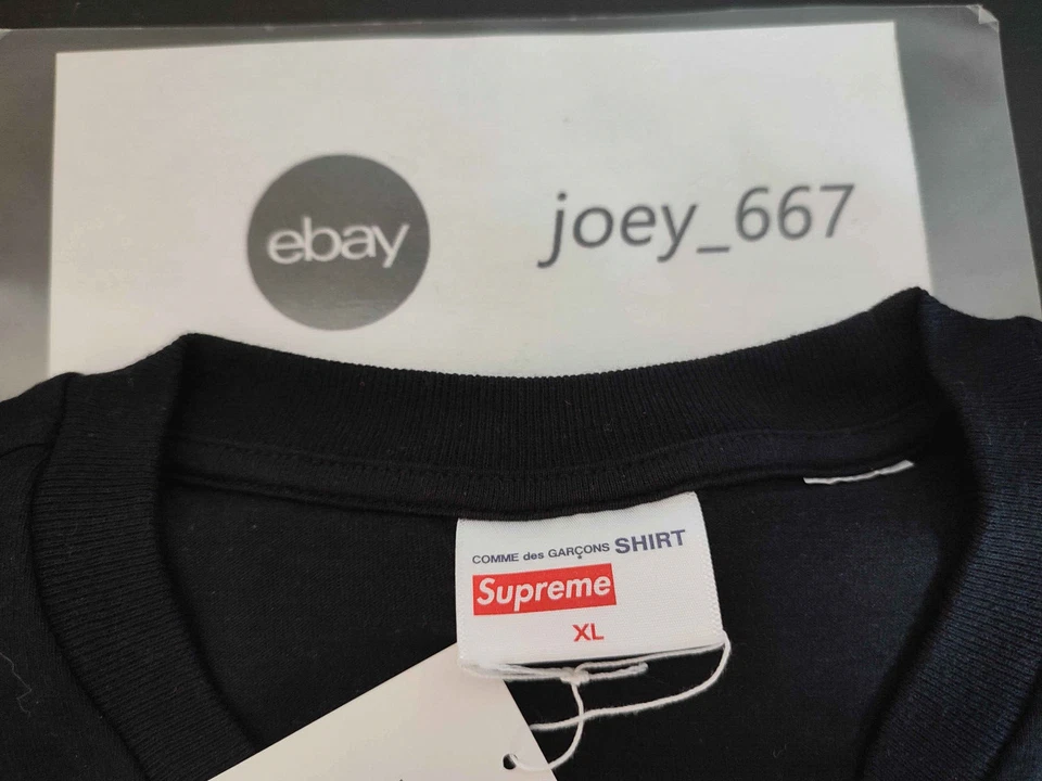 Supreme Comme des Garçons SHIRT Split Box Logo Tee Black (FW18) - XLarge - DS - Photo 2/4