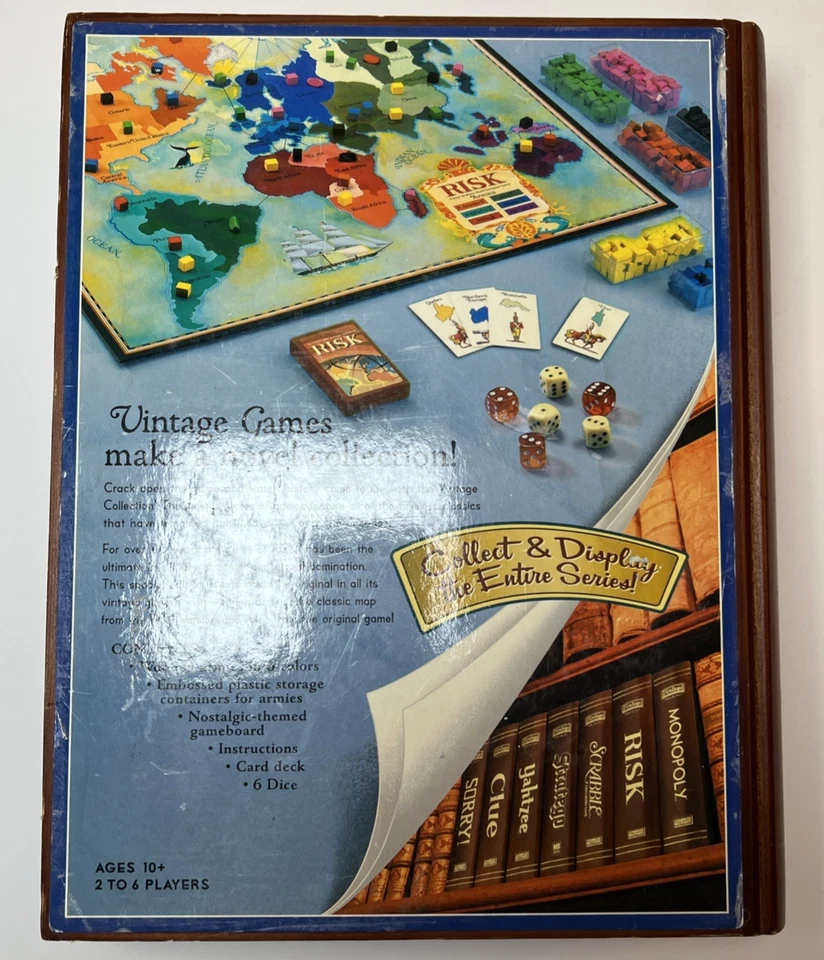 Risk Board Game Wooden Book Shelf Edition Complete 2005 Vintage Collection - Image 2 of 4