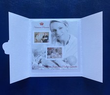 TIMBRE MONACO BLOC FEUILLET Naissance Princière : Prince Héréditaire NEUF **