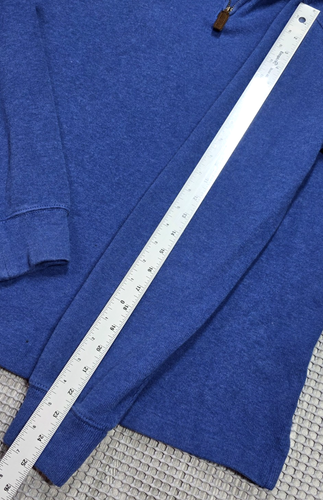 Polo Ralph Lauren Mens M 1/4 Zip Pullover Long Sleeve Sweater Royal Blue Soft - Picture 12 of 12