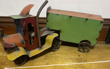 Vintage Tin Toy Truck/Tractor w/ Trailer Multicolor Ages 4-7 8-11