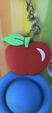 Pop Toy Fidget Silicone Sensory Keychain. Colorful Apple Theme.